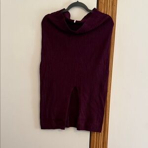 Free People Deep Purple Ribbed Sweater